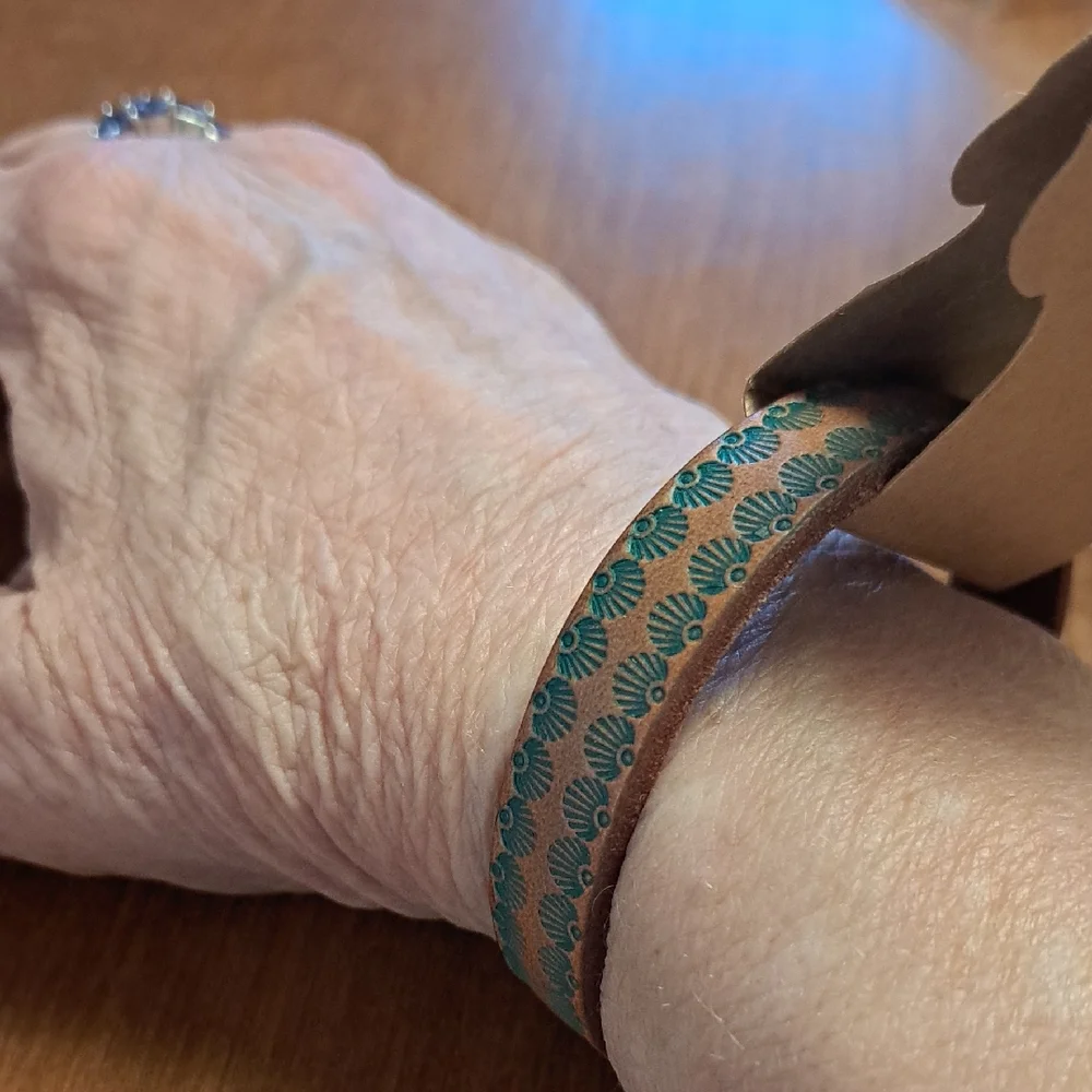Stylish Brown and Teal Wearable Tech Band